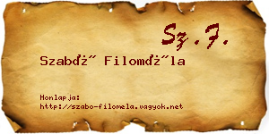 Szabó Filoméla névjegykártya