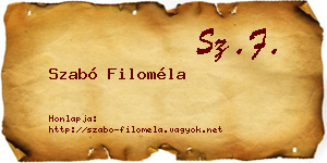 Szabó Filoméla névjegykártya