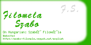 filomela szabo business card